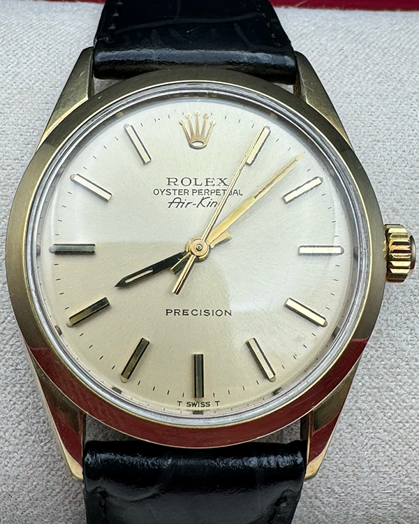 No Reserve - Rolex Air-King Vintage 34MM Champagne Dial Aftermarket Leather Strap (5520)