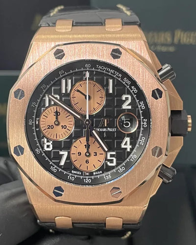 2021 Audemars Piguet Royal Oak Offshore Chronograph 42MM Black Dial Leather Strap (26470OR.OO.A002CR.02)