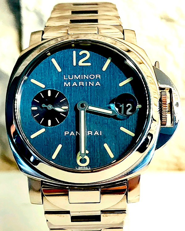 2003 Panerai Luminor Marina 40MM Blue Dial Steel Bracelet (PAM00120)