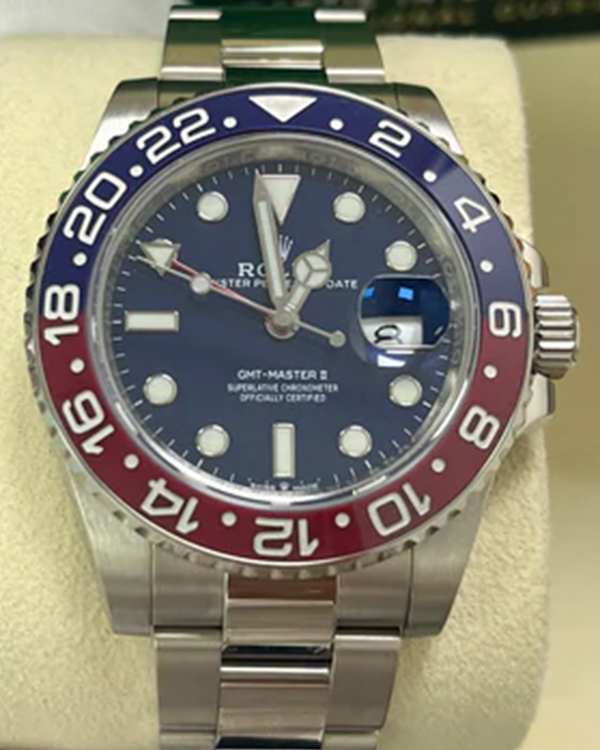 2020 Rolex GMT-Master II "Pepsi" 40MM Black Dial White Gold Oyster Bracelet (126719BLRO)