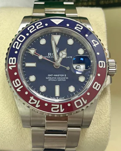 2020 Rolex GMT-Master II "Pepsi" 40MM Black Dial White Gold Oyster Bracelet (126719BLRO)