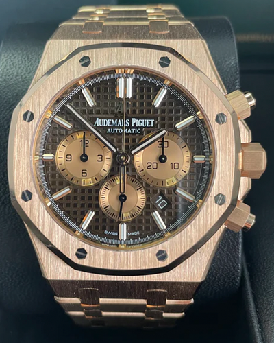 2019 Audemars Piguet Royal Oak Chronograph 41MM Chocolate Dial Rose Gold Bracelet (26331OR.OO.1220OR.02)