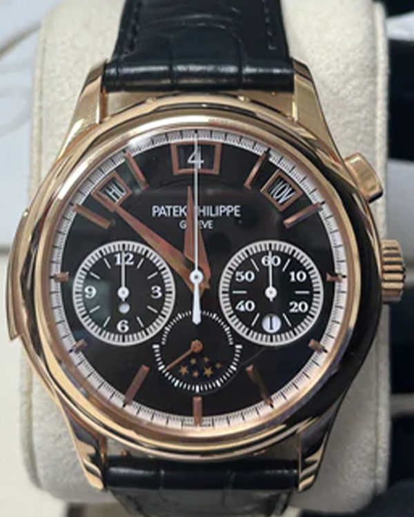 Patek Philippe Grand Complications 42MM Black Dial Leather Strap (5208R-001)