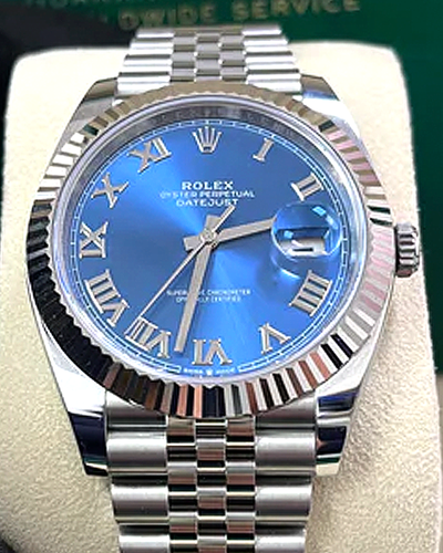 2021 Rolex Datejust 41MM Blue Dial Oystersteel Jubilee Bracelet (126334)