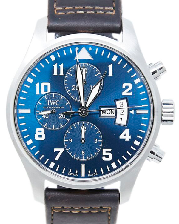 2014 IWC Schaffhausen Pilot Chronograph "Le Petit Prince" 43MM Blue Dial Leather Strap (IW377706)