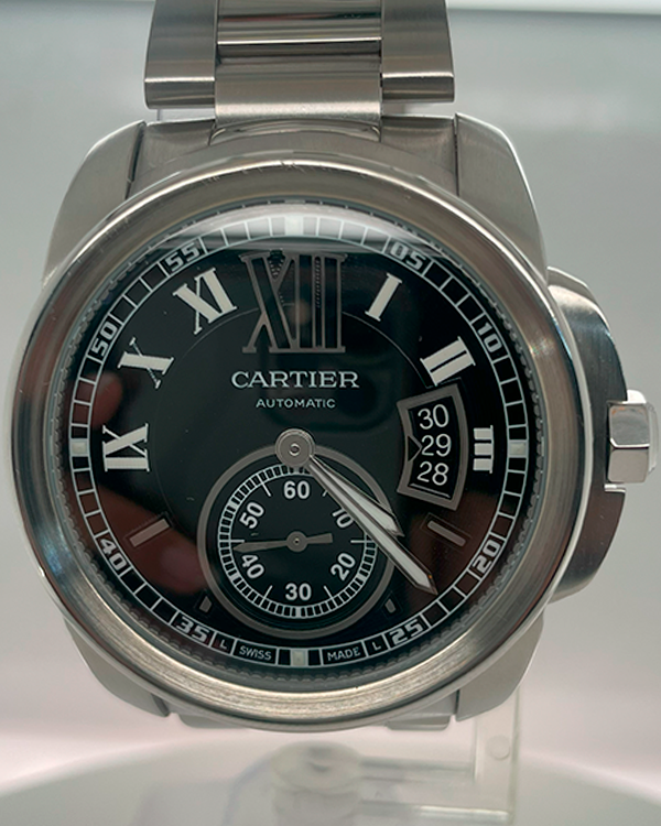 Cartier Calibre de Cartier 42MM Black Dial Steel Bracelet (3299)