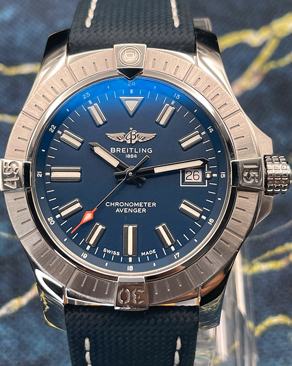 2021 Breitling Avenger 43MM Blue Dial Leather Strap (A17318)