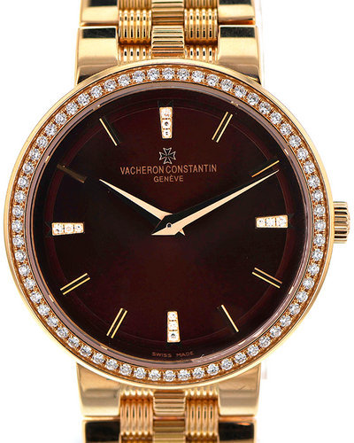 Vacheron Constantin Patrimony Traditionnalle 30MM Brown Dial Yellow Gold Bracelet (25557)