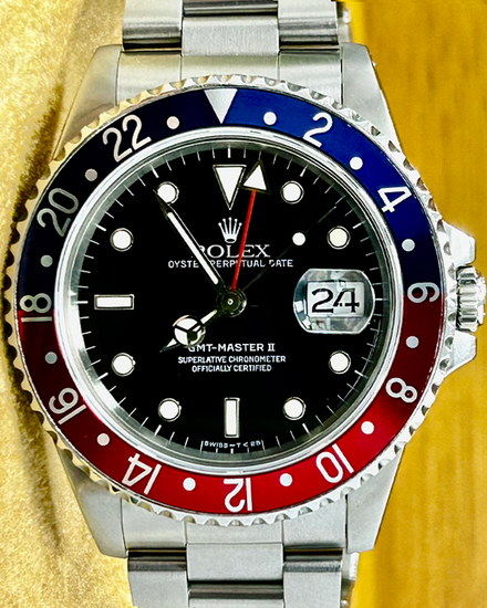 1998 (U Serial) Rolex GMT-Master II "Pepsi" 40MM Black Dial Oyster Bracelet (16710)