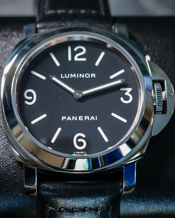 Panerai Luminor Base 44MM Black Dial Leather Strap (PAM00112)