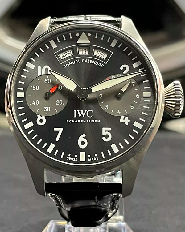 2017 IWC Schaffhausen Big Pilot Spitfire Annual Calendar 46.2MM Grey Dial Leather Strap (IW502702)