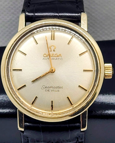 1963 Omega Seamaster DeVille Automatic 34MM Champagne Dial OEM Leather Strap (B6308)