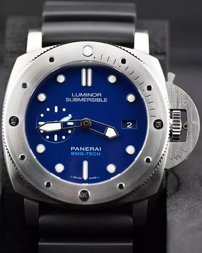 2018 Panerai Submersible BMG-Tech 1950 47MM Blue Dial Rubber Strap (PAM00692)