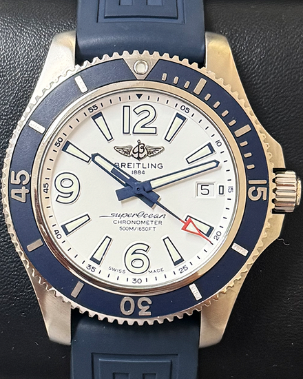 Breitling Superocean 42MM White Dial Rubber Strap (A17366D81A1S1)