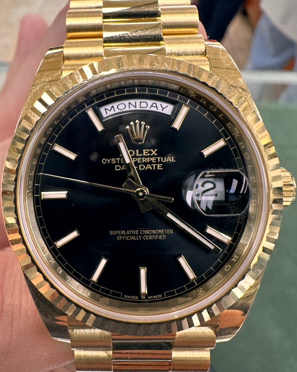 2024 Rolex Day-Date 40MM Black Dial Yellow Gold President Bracelet (228238)