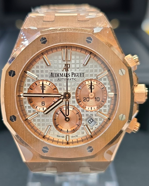 2021 Audemars Piguet Royal Oak Chronograph 38MM Silver Dial Rose Gold Bracelet (26315OR.OO.1256OR.01)