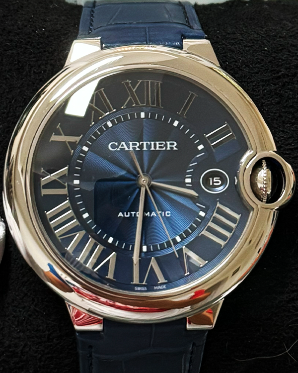 2024 Cartier Ballon Bleu De Cartier 42MM Blue Dial Leather Strap (WSBB0027)