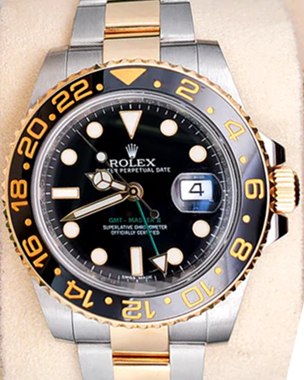 2015 Rolex GMT-Master II 40MM Black Dial Two-Tone Steel/Yellow Gold Bracelet (116713LN)