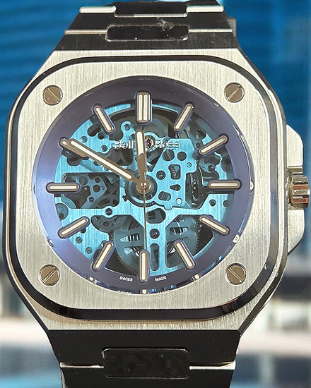 Bell & Ross BR 05 40MM Skeleton Dial Steel Bracelet (BR05A-BLU-SKST/SST)