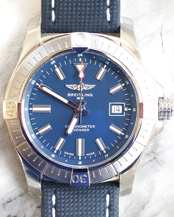 2024 Breitling Avenger 43MM Blue Dial Leather Strap (A17318101C1X2)