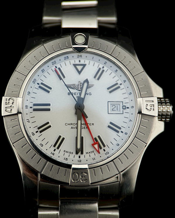 Breitling Avenger GMT 43MM White Dial Steel Bracelet (A32397101A1X1)