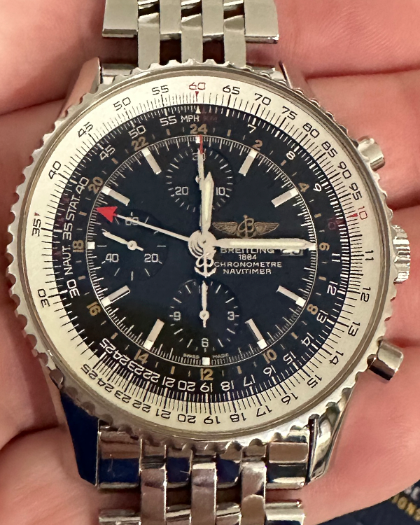 2018 Breitling Navitimer World 46MM Black Dial Steel Bracelet (A2432212/B726)