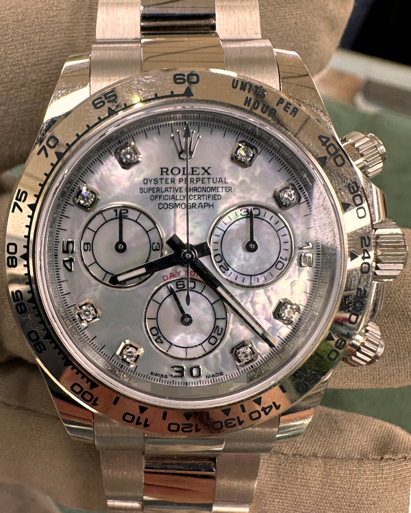 2023 Rolex Cosmograph Daytona 40MM Mother of Pearl Dial White Gold Bracelet (116509)