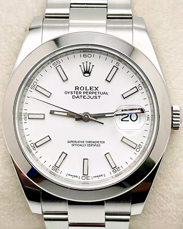 2019 Rolex Datejust 41MM White Dial Oyster Bracelet (126300)