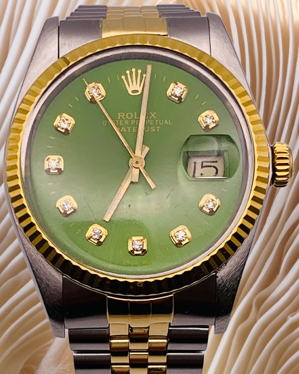 Rolex Datejust 36MM Aftermarket Green Dial Two-Tone Jubilee Bracelet (16013)