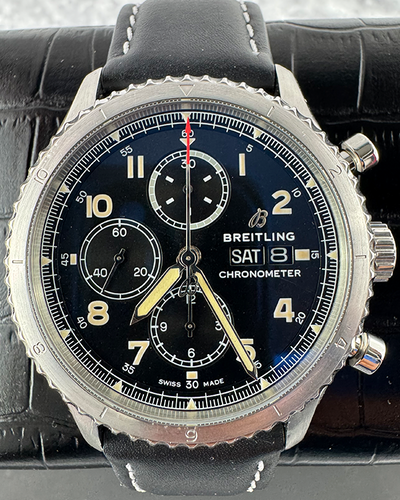 No Reserve - 2020 Breitling Aviator 8 43MM Black Dial Leather Strap (A13316101B1X1)