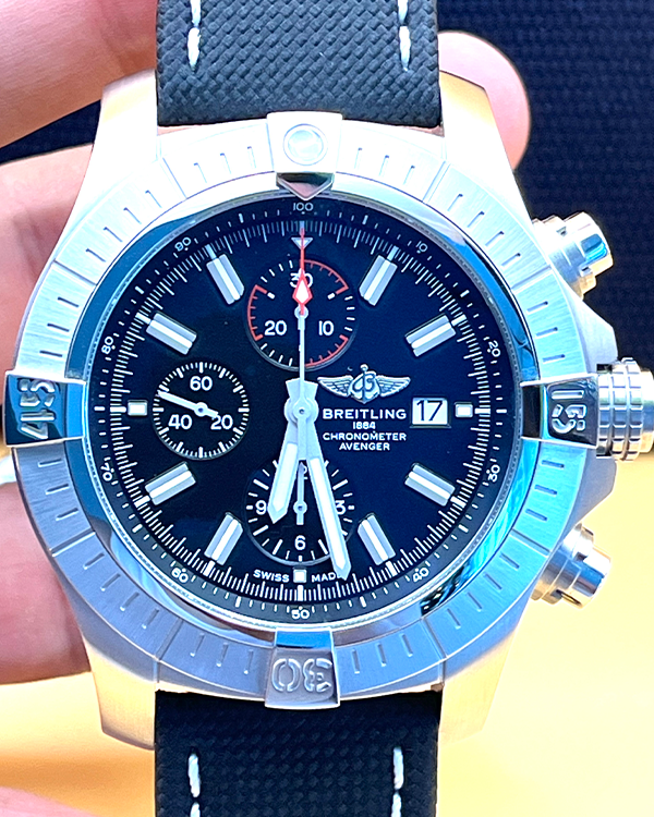2024 Breitling Super Avenger 48MM Black Dial Textile Strap (A13375101B1X2)