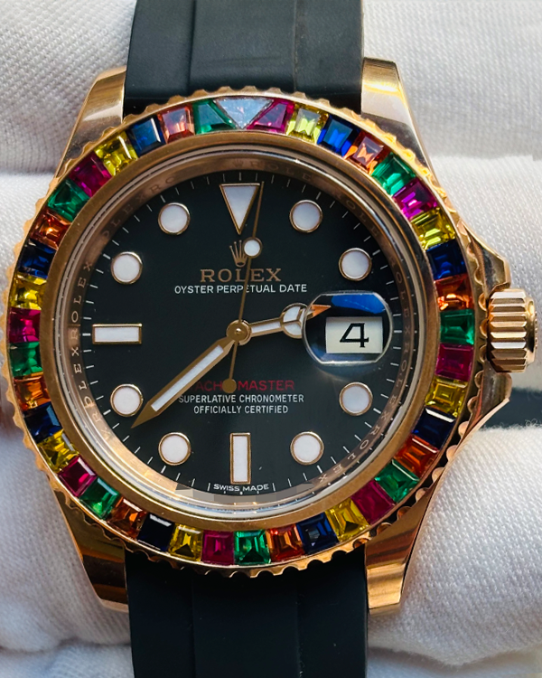 2018 Rolex Yacht-Master 40MM Black Dial Oysterflex Strap (116655)