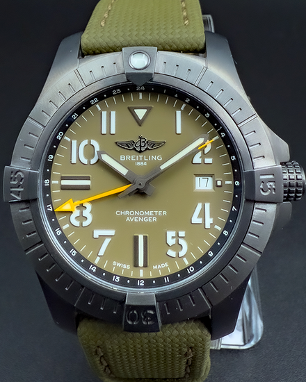 2023 Breitling Avenger Night Mission L.E. 45MM Green Dial Textile Strap (V323952A1L1X2)