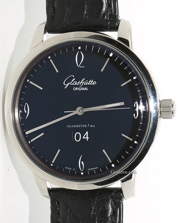 Glashütte Original Sixties Panorama Date 42MM Black Dial Leather Strap (2-39-47-03-02-04)