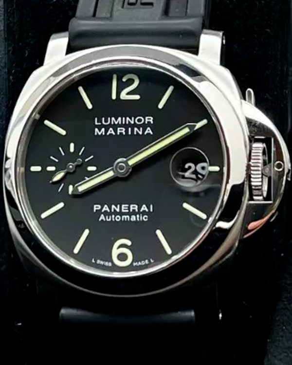 2013 Panerai Luminor Marina 40MM Black Dial Rubber Strap (PAM00048)