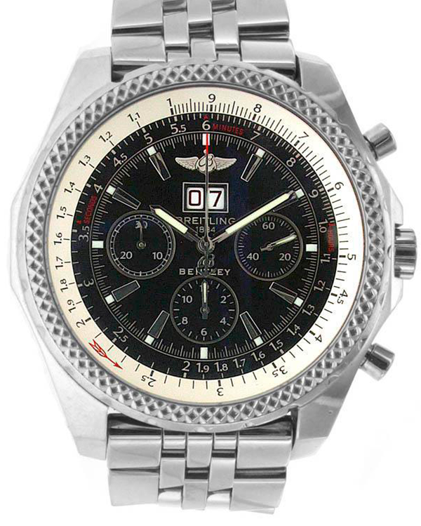 Breitling Bentley 6.75 48MM Black Dial Steel Bracelet (A44362)