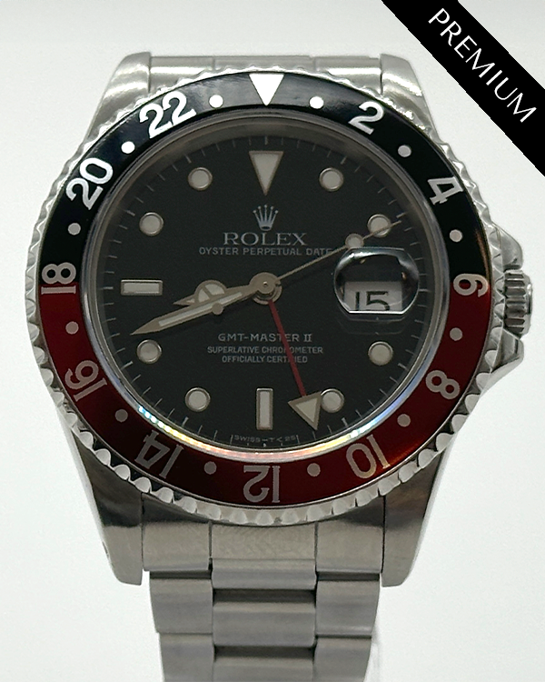 Rolex GMT-Master II "Coke" 40MM Black Dial Steel Bracelet (16710)