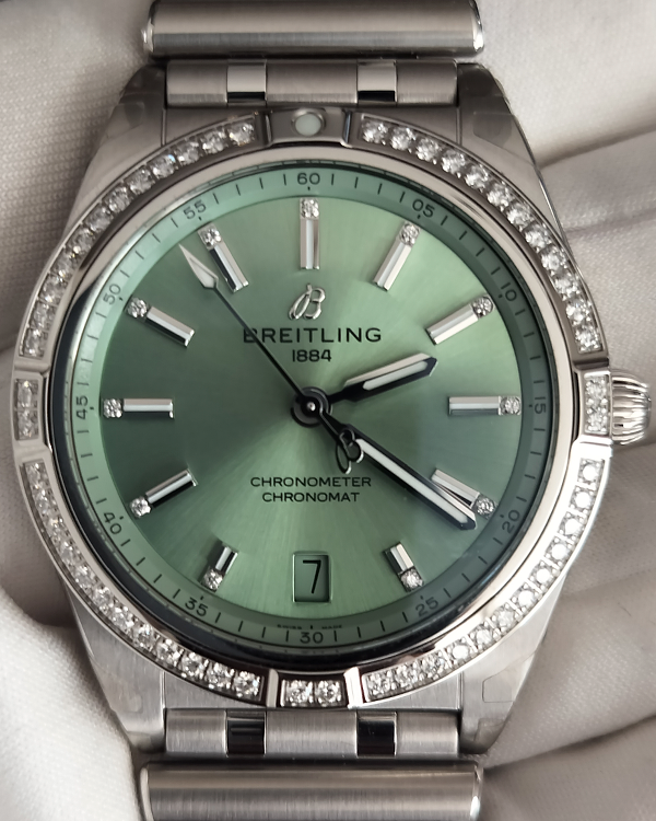 Breitling Chronomat Automatic 36MM Green Dial Steel Bracelet (A10380591L1A1)