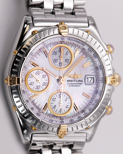 Breitling Chronomat Blackbird 39MM White Mother Of Pearl Dial Steel Bracelet (B13350)