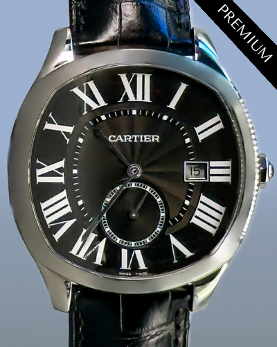 No Reserve - 2003 Cartier Drive De Cartier 40MM Black Dial Leather Strap (WSNM0009)