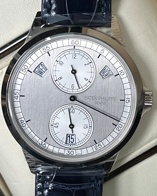 2019 Patek Philippe Annual Calendar 40.5MM Silver Dial Leather Strap (5235G-001)