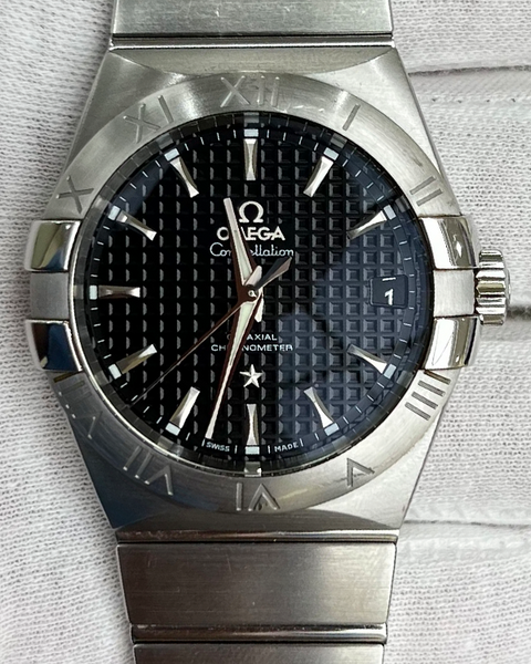 2014 Omega Constellation 38MM Steel Black Dial (123.10.38.21