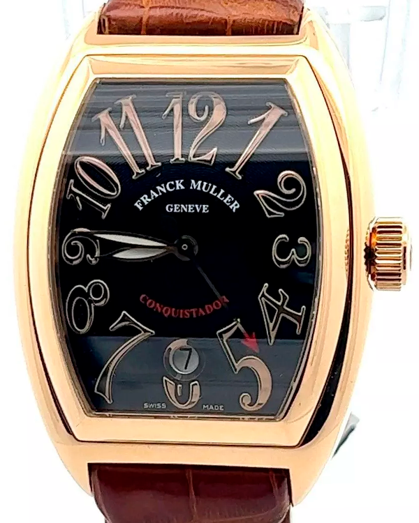 Franck Muller Conquistador 48x35MM Black Dial Leather Strap (8002 SC)