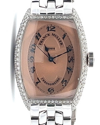 Franck Muller Cintrée Curvex Casablanca 45MM Salmon Dial White Gold Bracelet (5850)