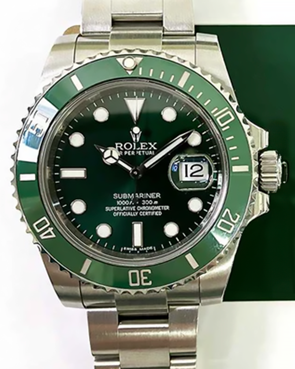 2010 Rolex Submariner Date “Hulk” 40MM Green Dial Oyster Bracelet (116610LV)