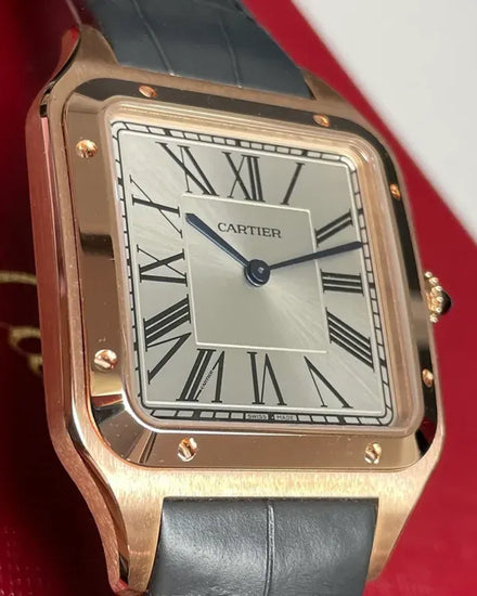 2022 Cartier Santos Dumont XL 46.6MM Silver Dial Leather Strap (WGSA0032)