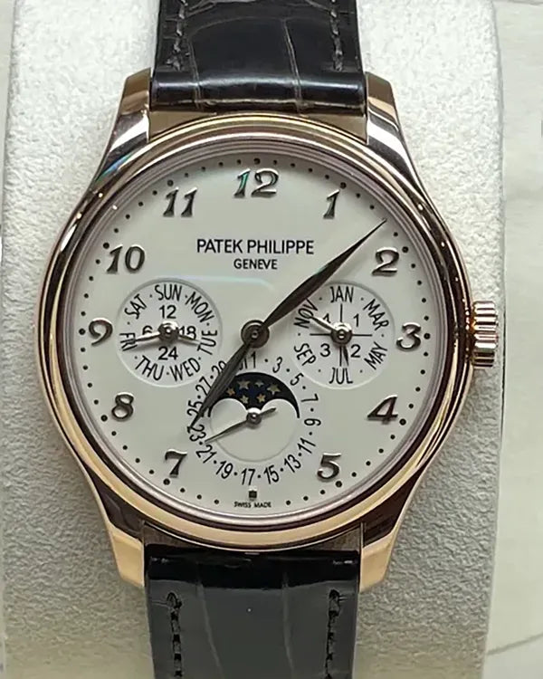 2017 Patek Philippe Perpetual Calendar 39MM Silver Dial Leather Strap (5327R-001)