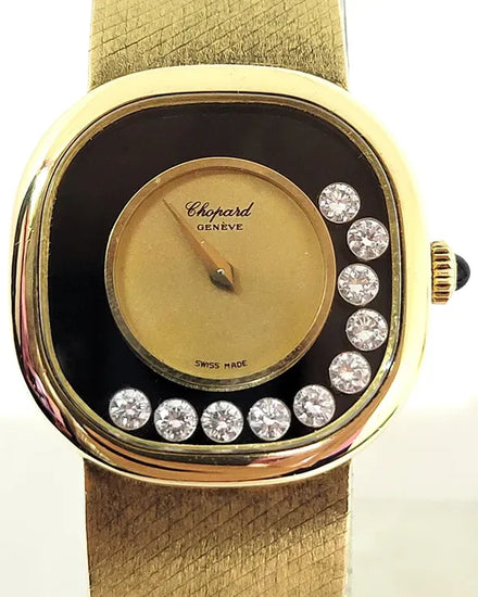 Chopard Happy Diamonds 25MM Champagne Dial Yellow Gold Bracelet (5089)