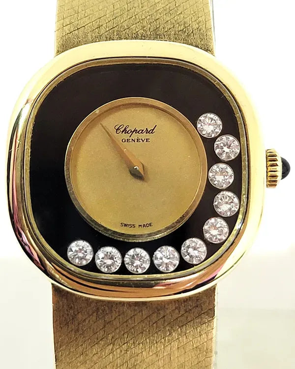 Chopard Happy Diamonds 25MM Champagne Dial Yellow Gold Bracelet (5089)