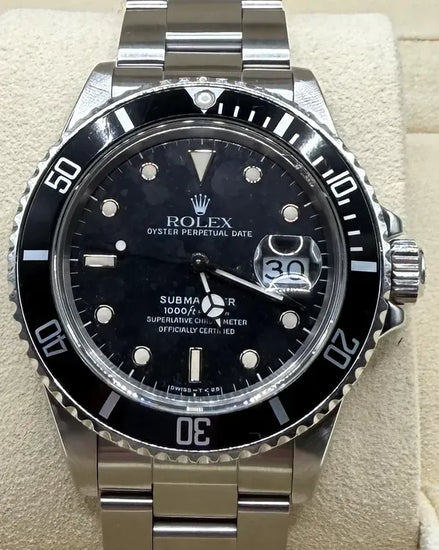 (R Serial) Rolex Submariner Date "Triple Zero" 40MM Black Dial Oyster Bracelet (168000)